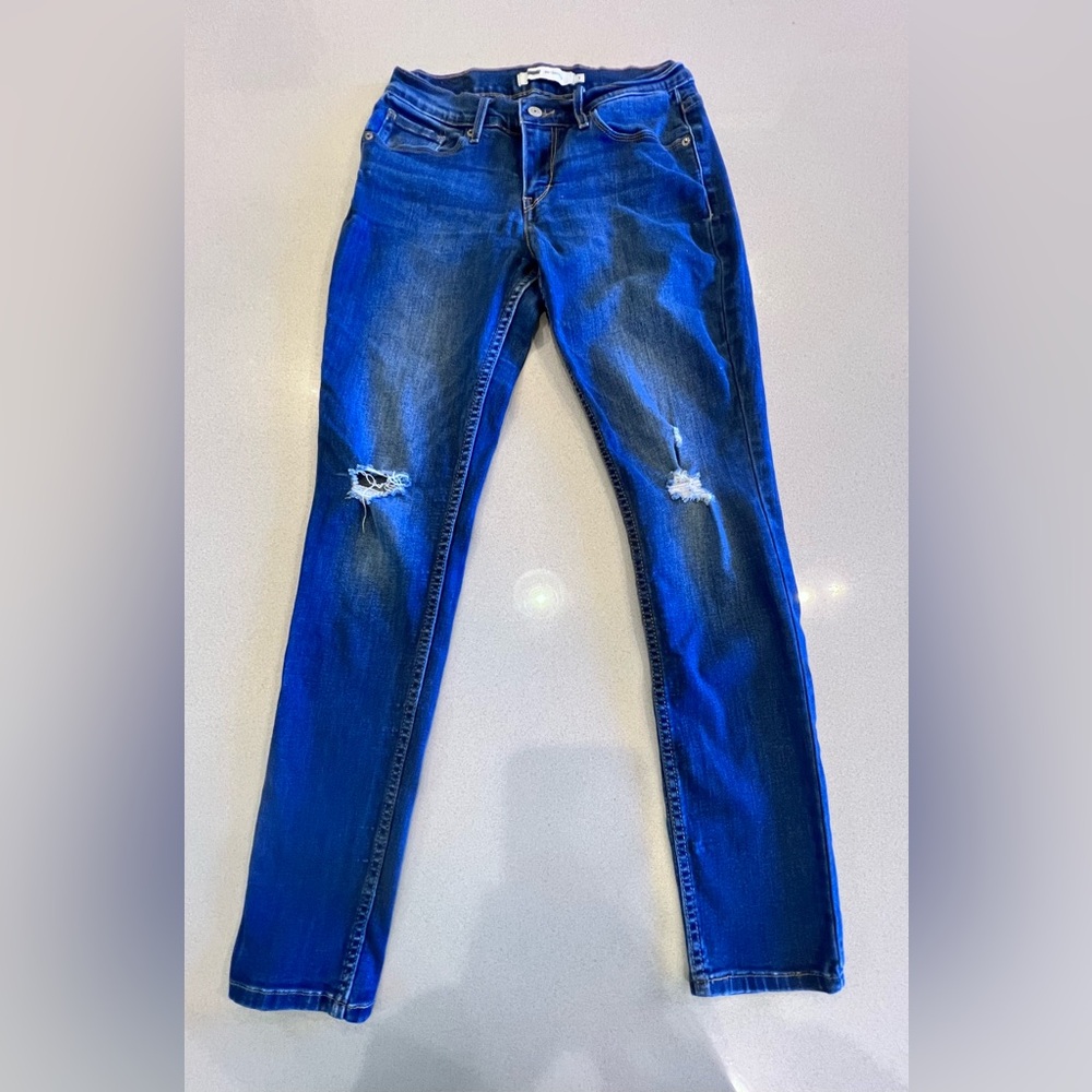 Levi's 524 Distressed Skinny Jeans 7M W28 L32